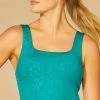Cheap 👍 Marika Quetzal Green Floral-Embossed Lola Longline Sports Bra 🧨