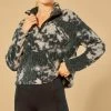 Buy 🎉 Marika Black Ink Tie-Dye Sherpa Tyra Crop Pullover - 👩 Women ✨