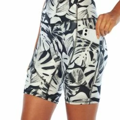 Cheapest ❤️ Marika 7'' Black & White Palms Laura Pocket Bike Shorts - 👩 Women 😉