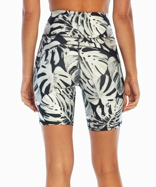 Cheapest β€οΈ Marika 7'' Black & White Palms Laura Pocket Bike Shorts - π© Women π - Image 5