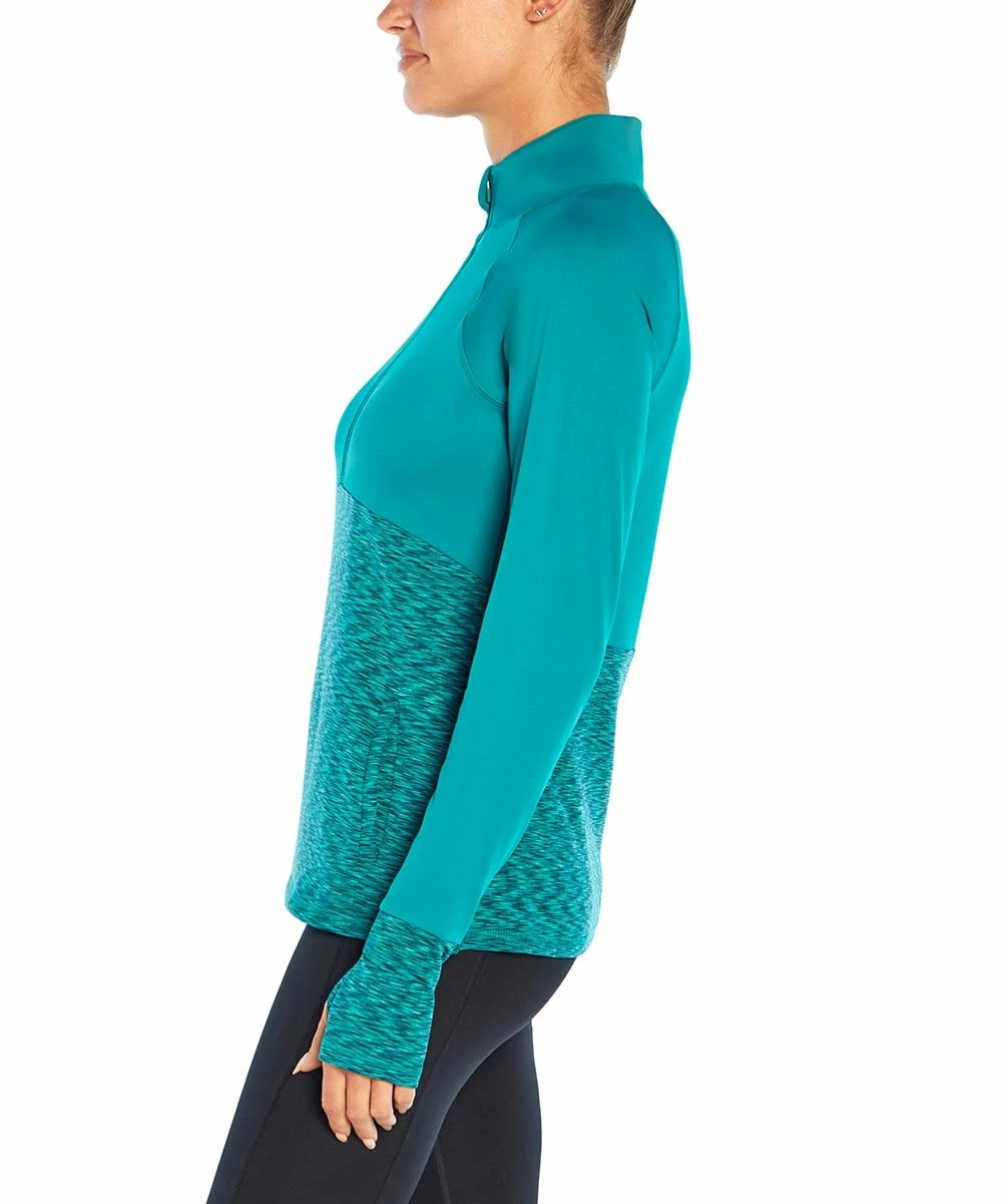 Coupon π Marika Quetzal Green Space Dye Raglan-Sleeve Quarter-Zip Pullover - π© Women π - Image 3