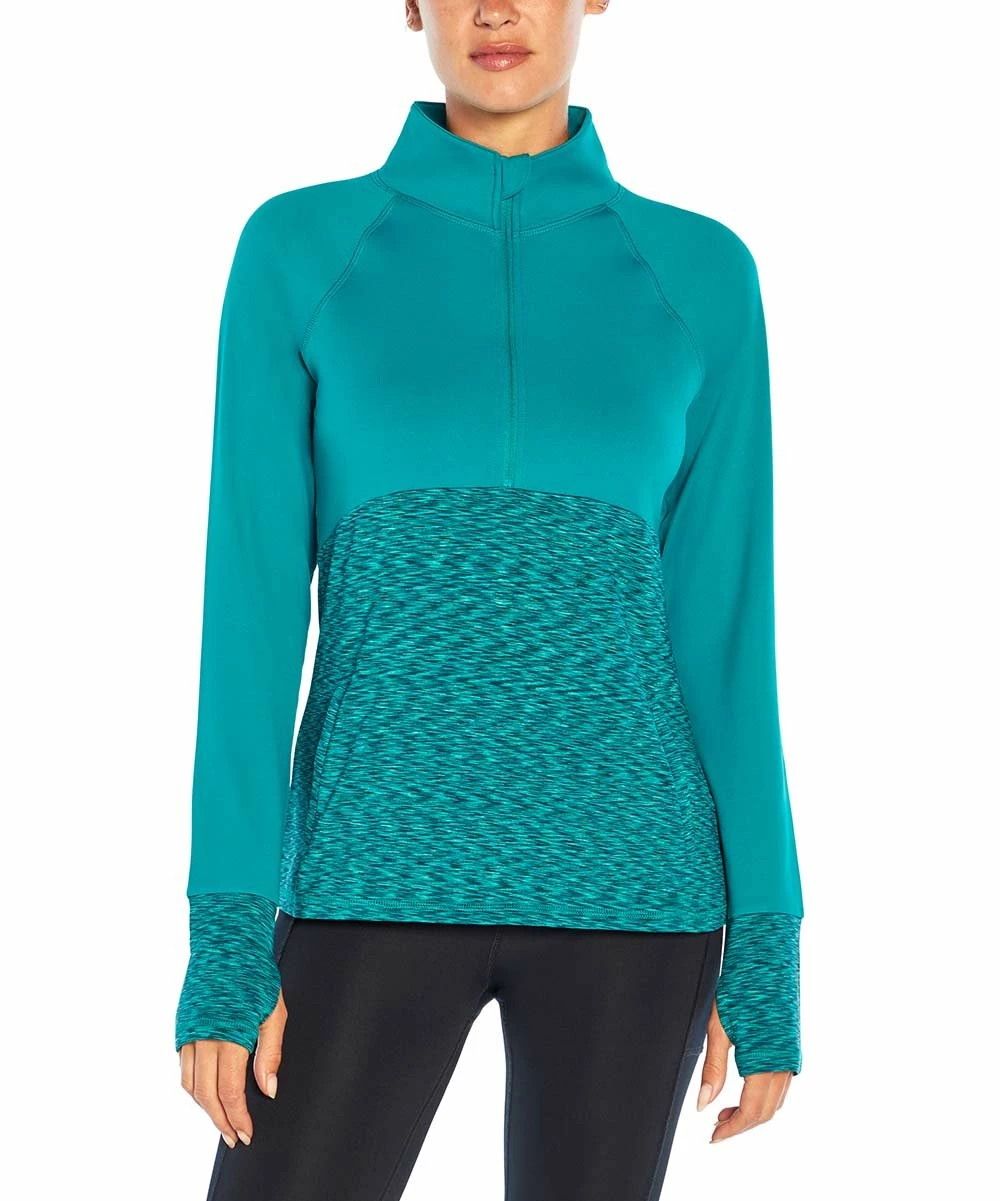 Coupon π Marika Quetzal Green Space Dye Raglan-Sleeve Quarter-Zip Pullover - π© Women π