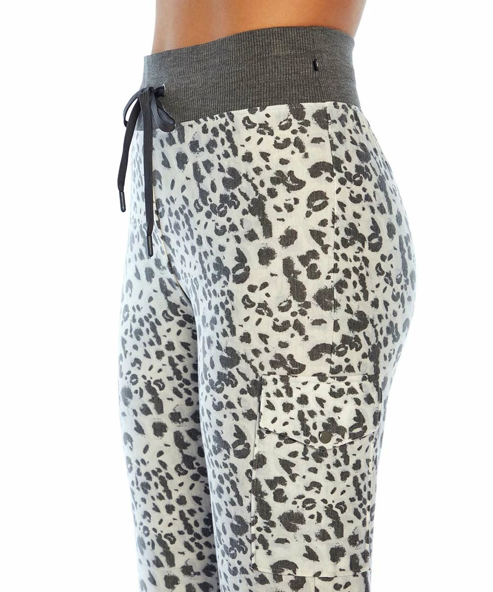 New π Marika Gray & Ivory Leopard Comfort 27'' Pocket Drawstring-Waist Joggers - π© Women π - Image 3