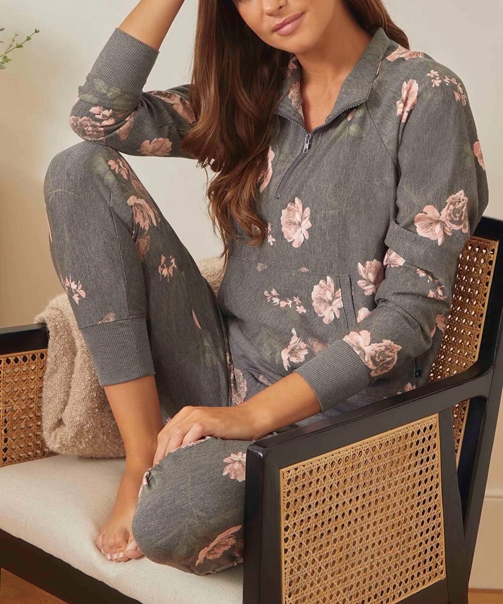 Discount ⭐ Marika Gray & Mauve Floral Dara Pocket Quarter-Zip Jacket - 👩 Women 🎁