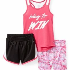 Best Sale ✔️ Marika Fandango Pink 'Win' Racerback Tank & Tie-Dye Shorts Set - 👧 Girls 🧨