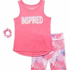 Best Sale 😉 Marika Fandango Pink 'Inspired' Tank & Fandango Pink Floral Bike Shorts - 👧 Girls ⌛