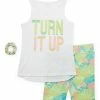 Flash Sale 🎉 Marika White 'Turn It Up' Tank & Green Floral Bike Shorts - 👧 Girls ✔️