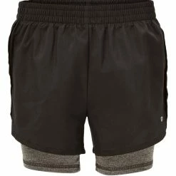 Hot Sale 🧨 Marika Black & Charcoal Heather 2-in-1 Shorts - 👧 Girls 😀