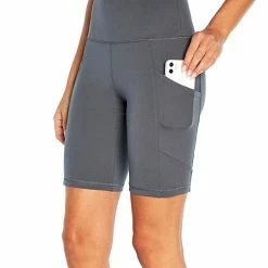 Hot Sale ✔️ Marika Turbulence Gray Olga Tummy-Control Pocket 9'' Bike Shorts - 👩 Women 🥰