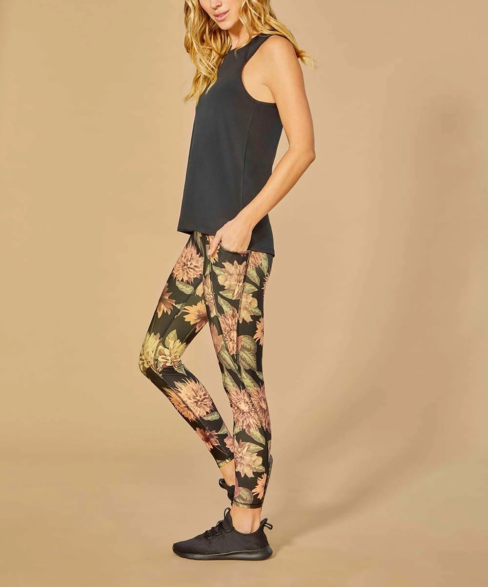 Best deal π Marika Black Peony Sia Tummy-Control Ankle Legging - π© Women π€© - Image 2