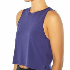 Cheap ⌛ Marika Navy Blue Spectrum Crop Tank - 👩 Women ⭐
