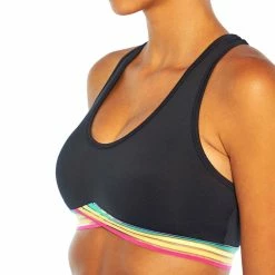 Hot Sale 🥰 Cycle House By Marika Black & Pink Stripe Rowan Sports Bra 😀