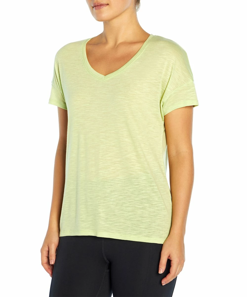 Top 10 π₯ Marika Heather Yellow Audrey Keyhole-Back Hi-Low Tee - π© Women π₯ - Image 3