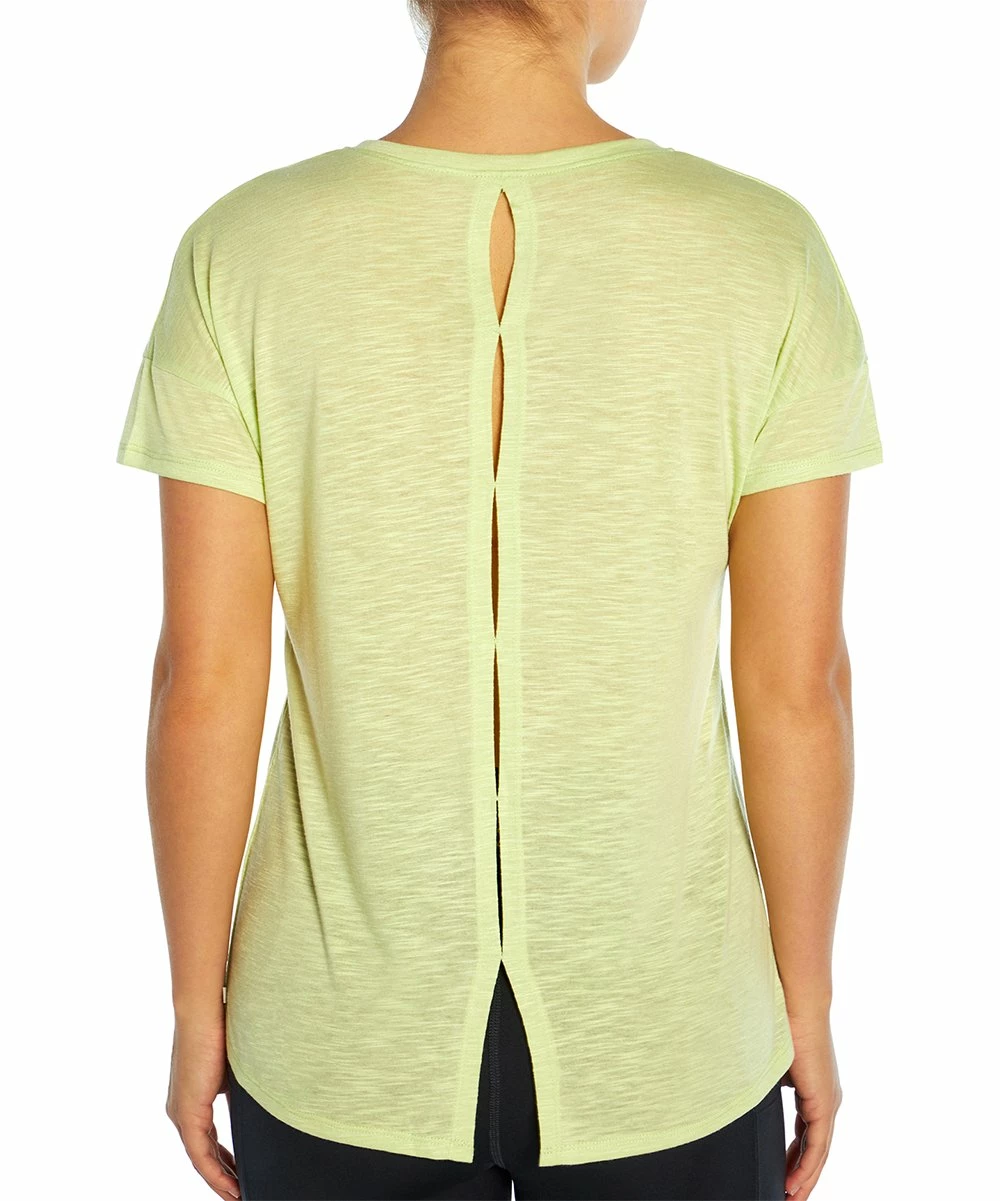 Top 10 π₯ Marika Heather Yellow Audrey Keyhole-Back Hi-Low Tee - π© Women π₯