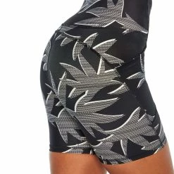 Deals 🎉 Cycle House By Marika Black Mono Palms Laura Bermuda Pocket Bike Shorts - 👩 Women 💯