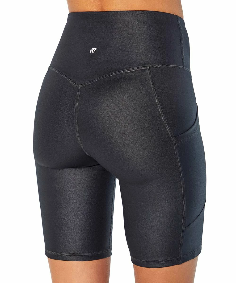 Wholesale π Marika Black Shiny Pocket Eclipse 9" Bermuda Bike Shorts - π© Women π - Image 3