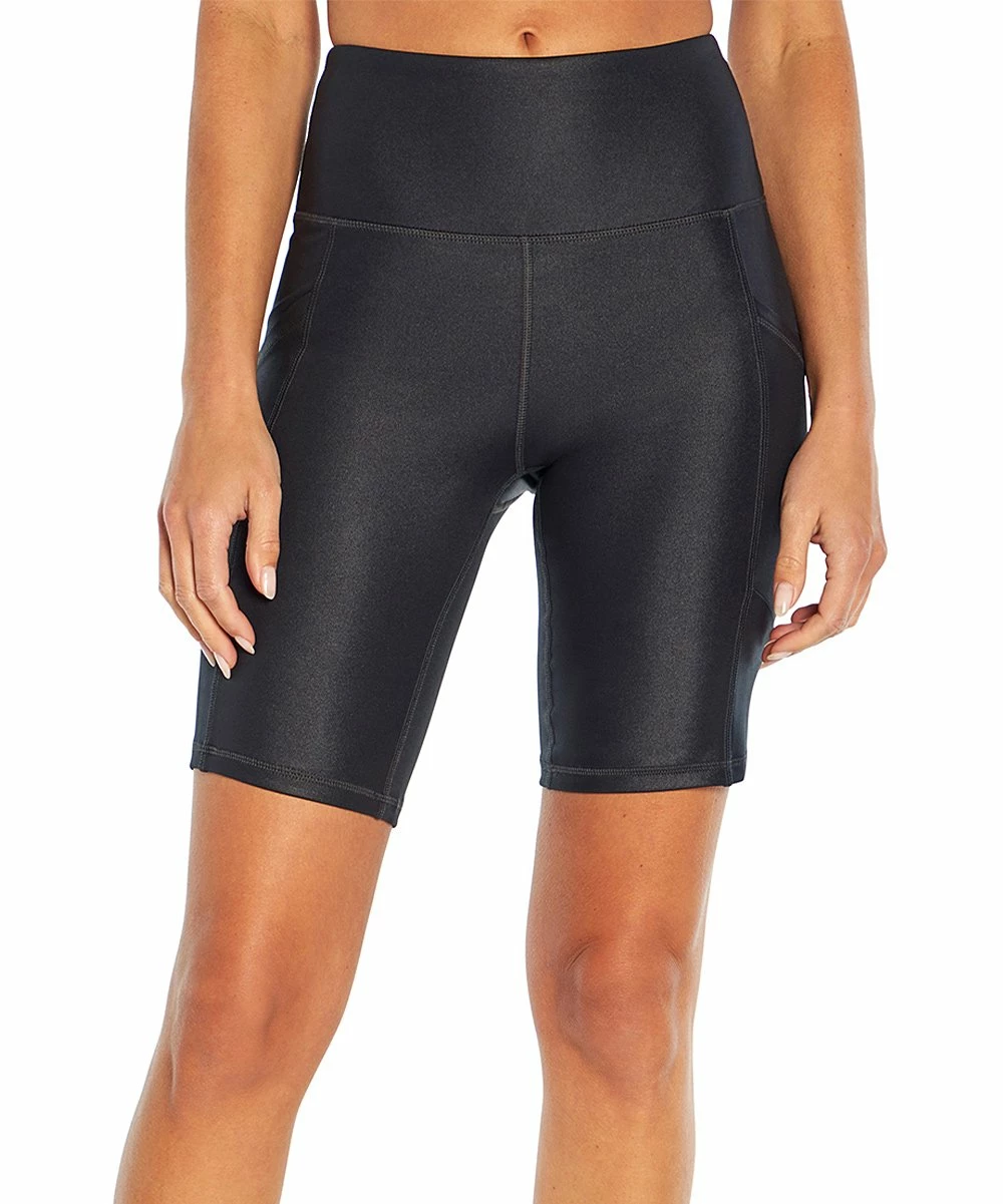 Wholesale π Marika Black Shiny Pocket Eclipse 9" Bermuda Bike Shorts - π© Women π - Image 4
