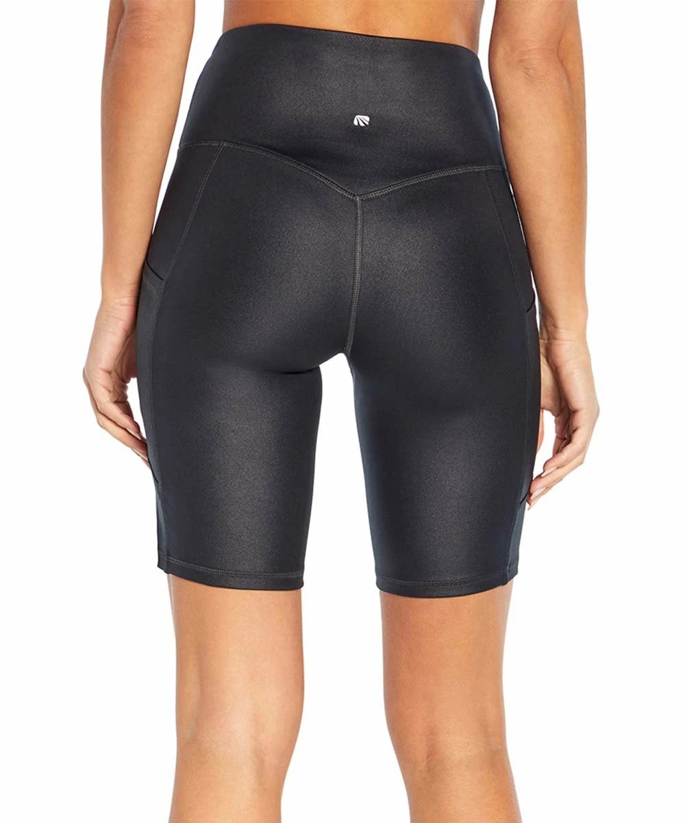 Wholesale π Marika Black Shiny Pocket Eclipse 9" Bermuda Bike Shorts - π© Women π - Image 5