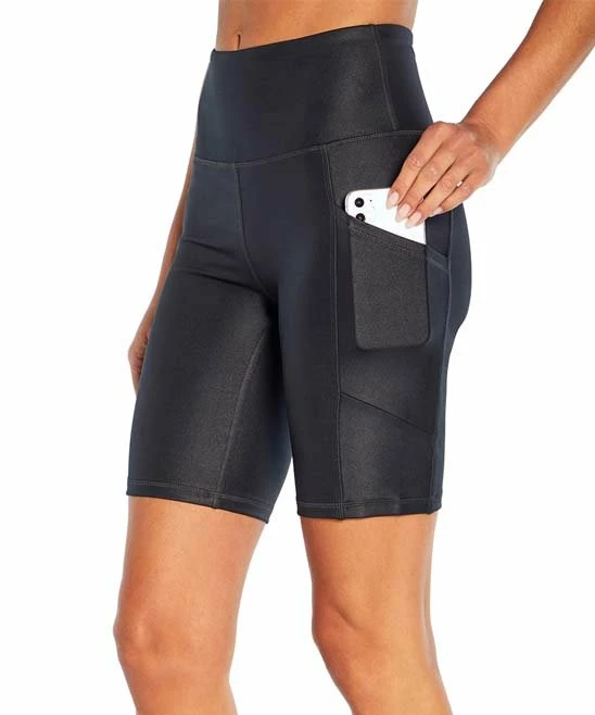 Wholesale π Marika Black Shiny Pocket Eclipse 9" Bermuda Bike Shorts - π© Women π