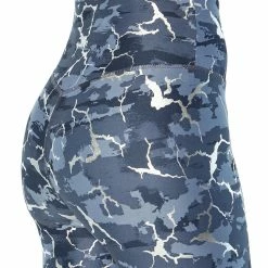 New 🔔 Marika Ombré Blue Crackle Foil Zen Ankle 25" Leggings - 👩 Women 🌟