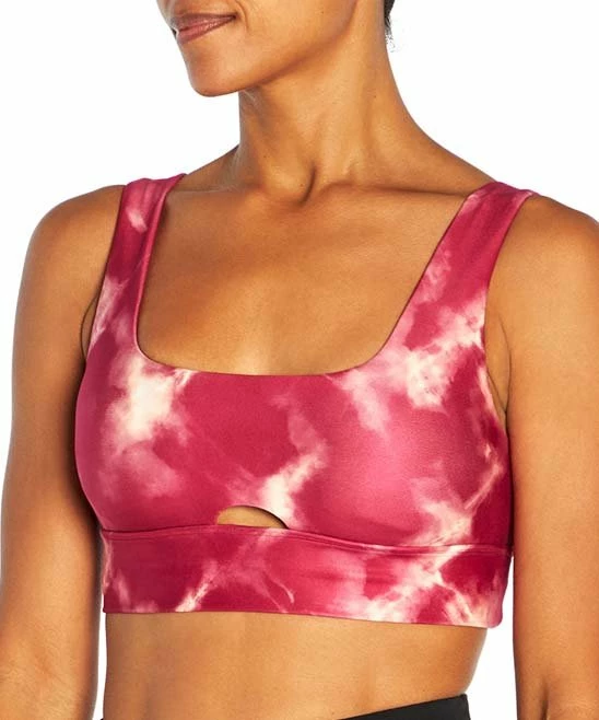 Outlet β¨ Marika Fuchsia Tie-Dye Crossed-Strap Gabby Sports Bra π - Image 2