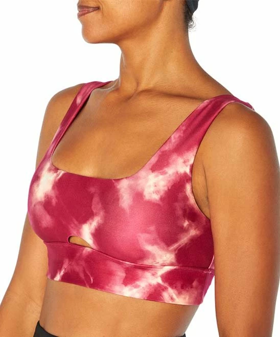 Outlet β¨ Marika Fuchsia Tie-Dye Crossed-Strap Gabby Sports Bra π - Image 4