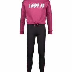 Discount 😉 Marika Cranberry 'I Got It' Sweatshirt & Black Leggings - 👧 Girls 🎁