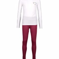 Best deal 🤩 Marika White Heart Tee & Cranberry Leggings - 👧 Girls 🌟