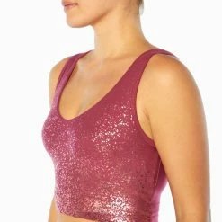 Hot Sale 👏 Marika Violet Quartz & Rose Gold Shimmer Carter Longline Sports Bra 😍