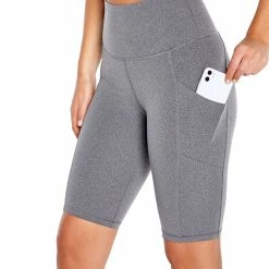 Discount 👍 Marika 11.5'' Heather Charcoal Tummy-Control Pocket High-Waist Bike Shorts - 👩 Women ❤️