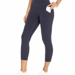 Flash Sale 😍 Marika Midnight Blue 22'' Pocket High-Waist Tummy-Control Crop Leggings - 👩 Women 🛒