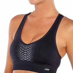 Deals 👍 Marika Black & Gray Mila Seamless Racerback Sports Bra 👏