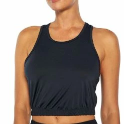 Best Sale 🤩 Cycle House By Marika Black Shine Elastic-Waist Racerback Tank - 👩 Women ✔️