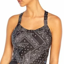 Buy 😍 Cycle House By Marika Black Bandana Mix Crisscross-Back Jana Crop Tank - 👩 Women ✨