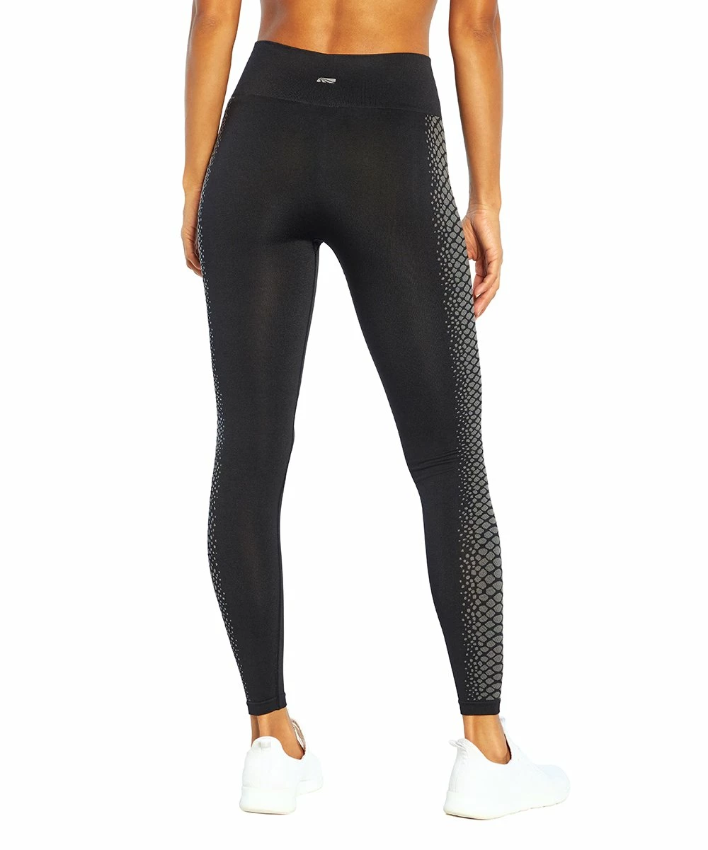 Cheapest 👍 Marika Black & Gray Snake-Accent Kayla & Mila 25'' Leggings Set - 👩 Women ✔️ 4 Cheapest 👍 Marika Black & Gray Snake-Accent Kayla & Mila 25'' Leggings Set - 👩 Women ✔️ - Image 4