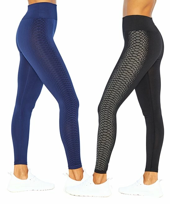 Outlet β Marika Blue & Black Snake-Accent Mila 25'' Leggings Set - π© Women β