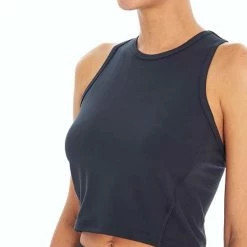 Coupon ⭐ Cycle House By Marika Black Cropped Crewneck Racerback Tank - 👩 Women ⌛