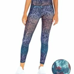 Wholesale ❤️ Marika Blue & Coral Paisley Astrid 25'' Reversible Leggings - 👩 Women 🎁